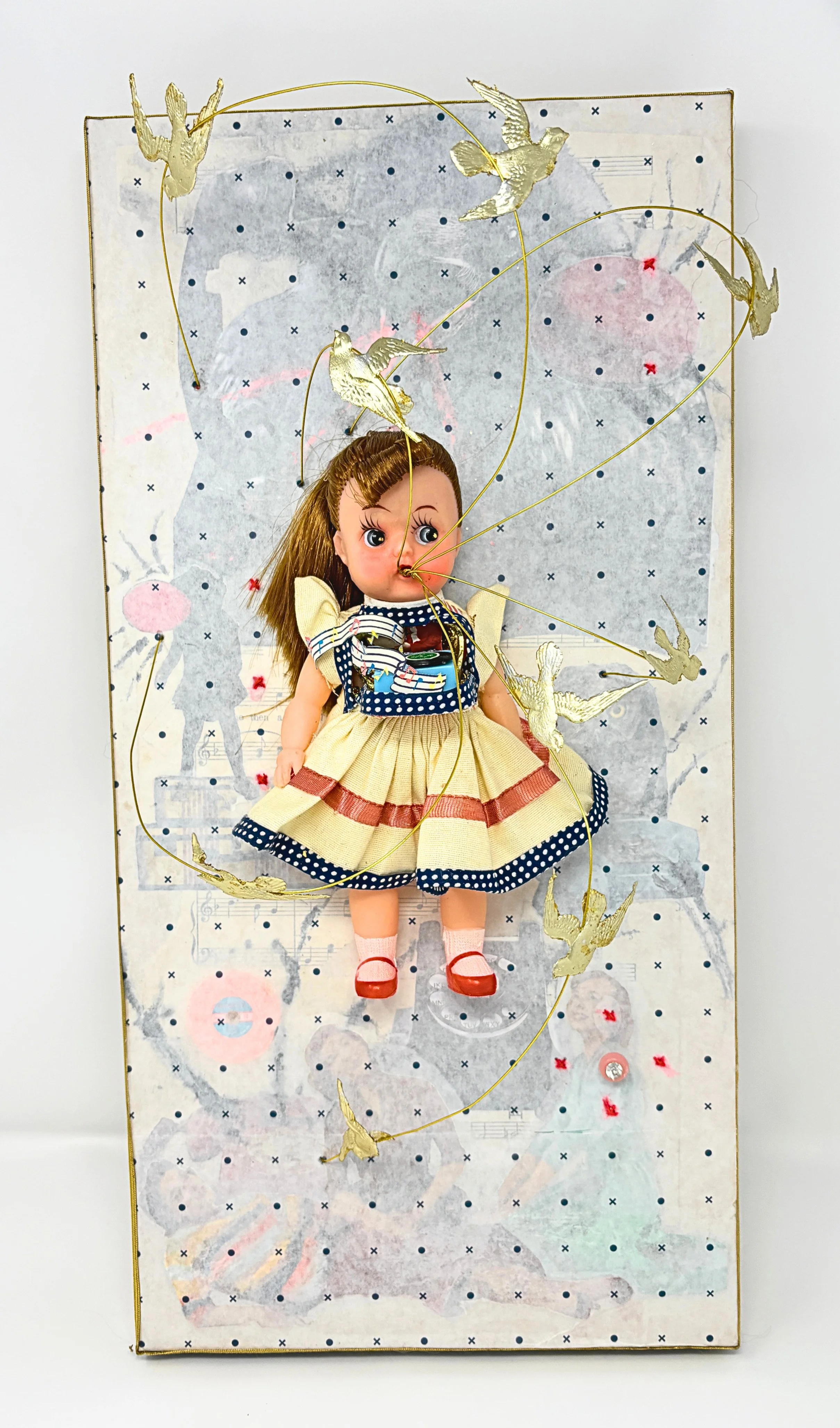 Chakra Notions: Speak into Being- Mixed Media & Found Objects - 10" x 20 "x 3" - 2026