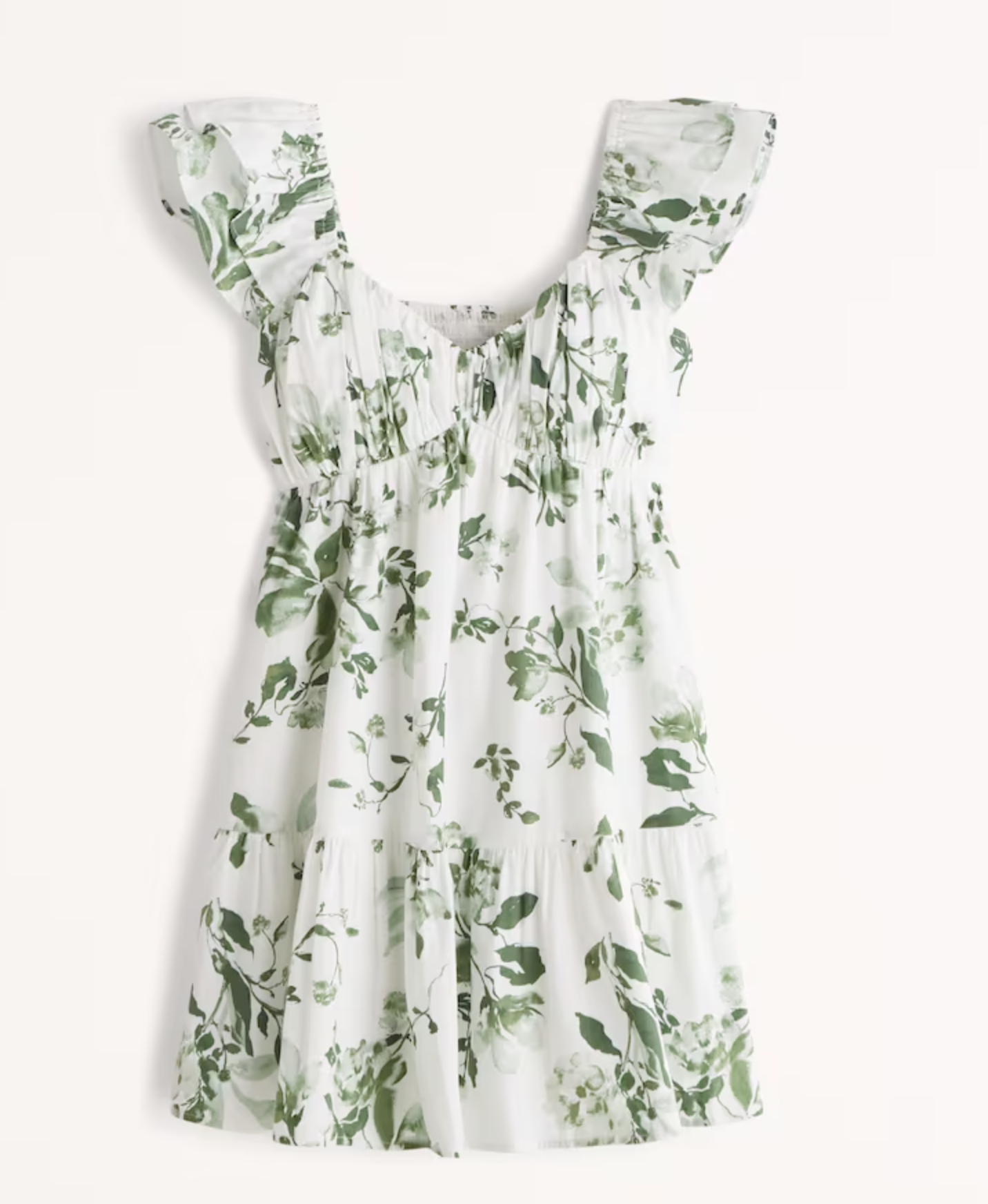 Petite Ruched Flutter Sleeve Mini Dress