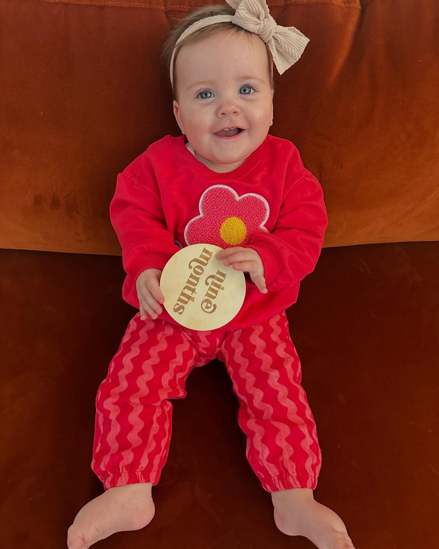 Happy 9 months to Romy Rose! 🌹 💕 She has officially been in the world longer than she was in my tummy, and it just boggles my mind. She can say &ldquo;Momma,&rdquo; &ldquo;Hi,&rdquo; and I&rsquo;m pretty sure she said &ldquo;Up&rdquo; the other day
