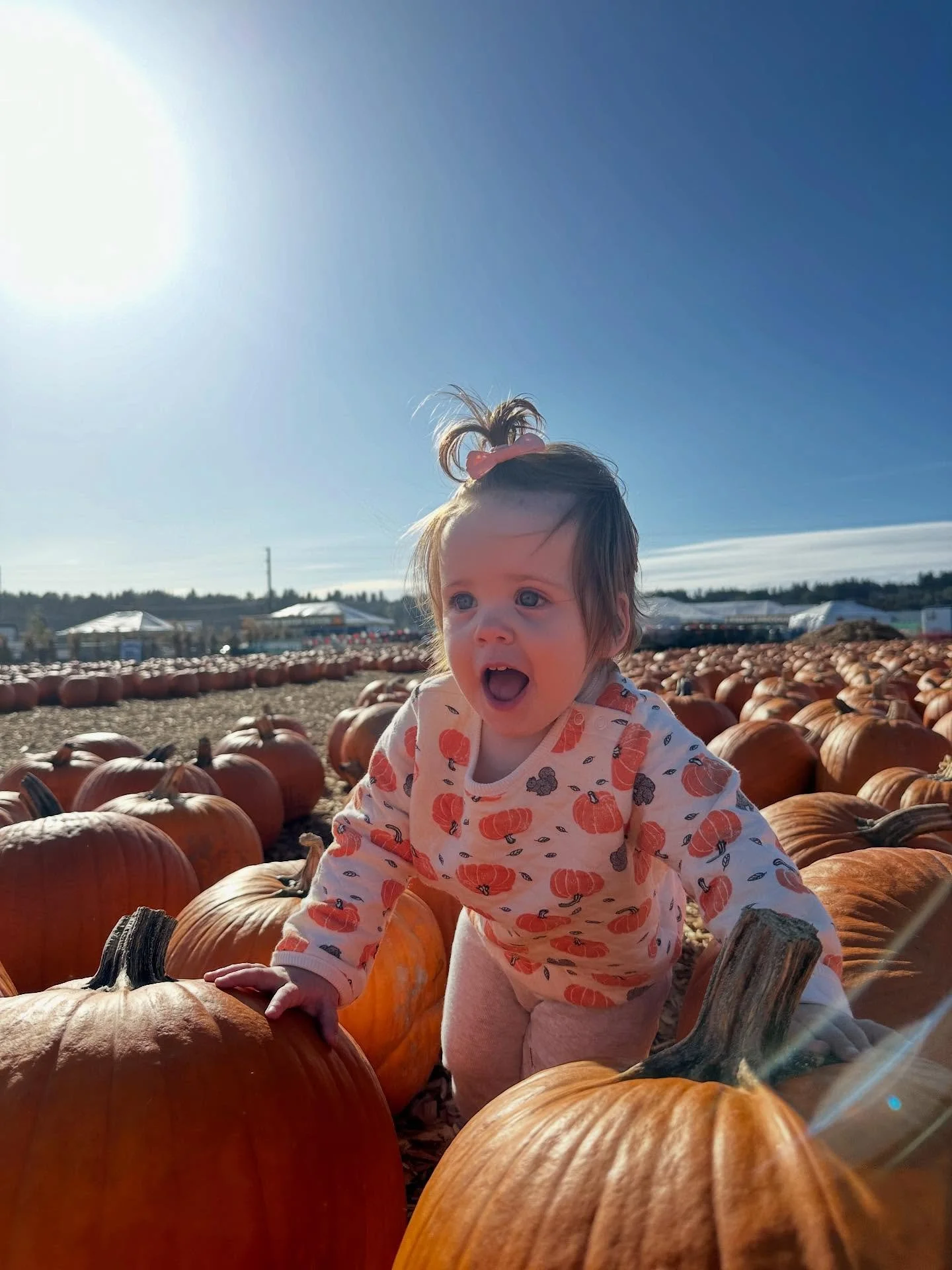Well, I guess I&rsquo;m just going to be emotional every October. 🥹
Two years ago, I found out I was pregnant on Halloween. Last year was my first Halloween as a mom. And this year, Romy made everything magical. 🎃
She loved the pumpkin patch, she s