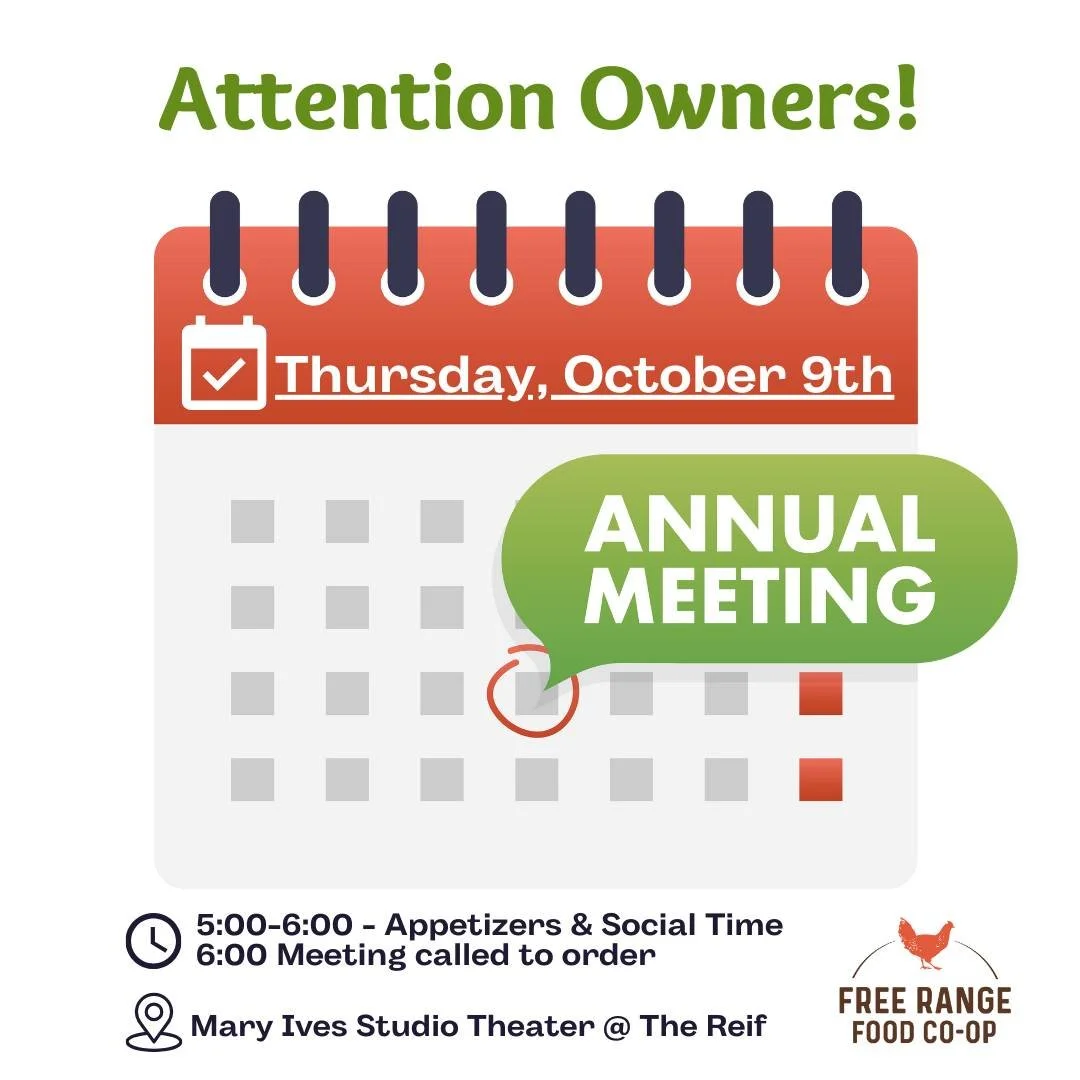 We are ONE WEEK from our Annual Meeting &amp; there's only a week left to Vote! Join us Thursday, October 9th from 5-7pm at the Reif! Refreshments and lovely chats with your fellow owners provided :) The business meeting is called to order at 6pm. 

