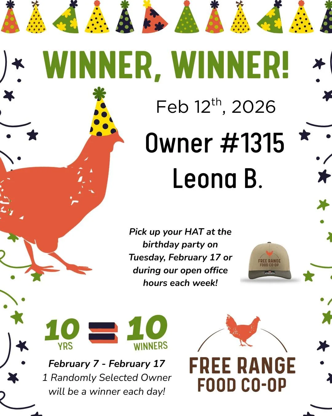 Oopsies! Yesterday was a busy day spent enjoying the sunshine and warm weather - it made this chick a bit loopy and forgot to post the owner drawing winner for Thursday, Feb 12th. So both winners (from yesterday and today) are included in today's pos