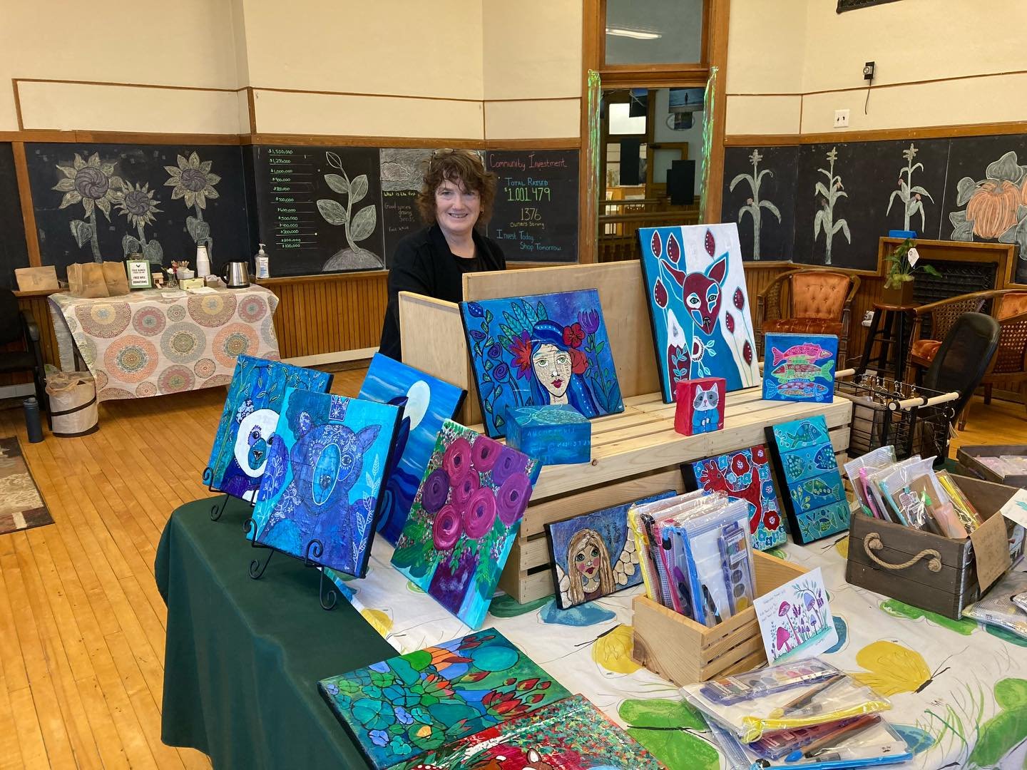 We're here with Leah Fox - @sota.artco for March First Friday!! Our office is open until 7 in Room 209 of Old Central School 🐓 Swing by to visit us and enjoy some awesome art, snacks, and hot tea on this gloomy day ❤️ There's other great artists in 