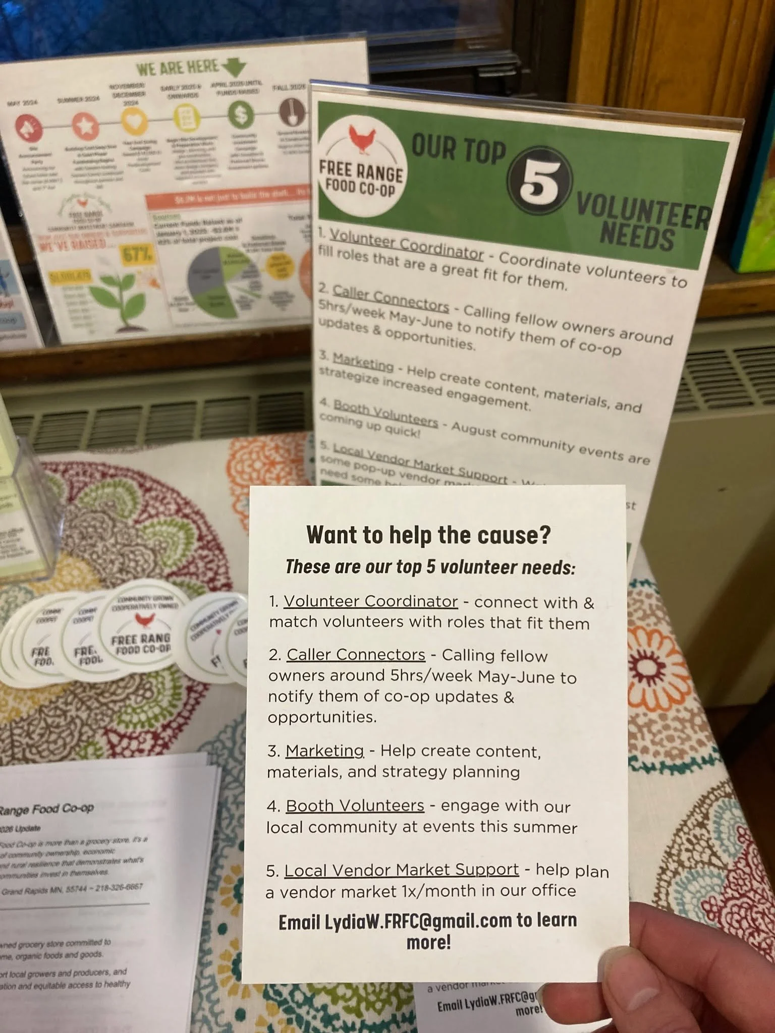 As an all volunteer based organization, we're always looking for some additional hands to help out! From our Top 5 Current Volunteer Needs to First Friday Art Walk artists - you can help our co-op succeed! 

If you are interested in helping out - eit