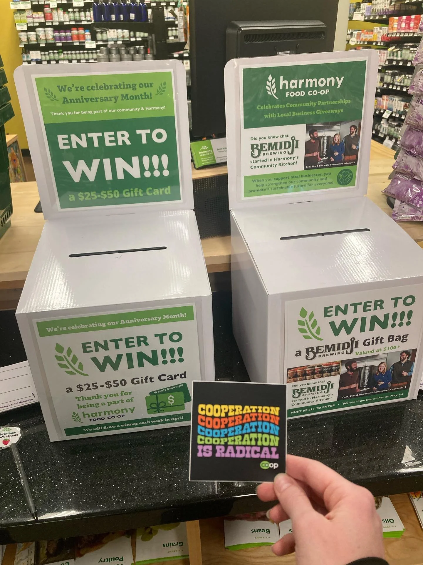 Trips to other co-ops are always so fun, check out some of these pictures of Harmony Natural Foods Co-op in Bemidji. Its all the thoughtful details that inspire us for what we want in our store. This weekend one of our board members made the trek ove