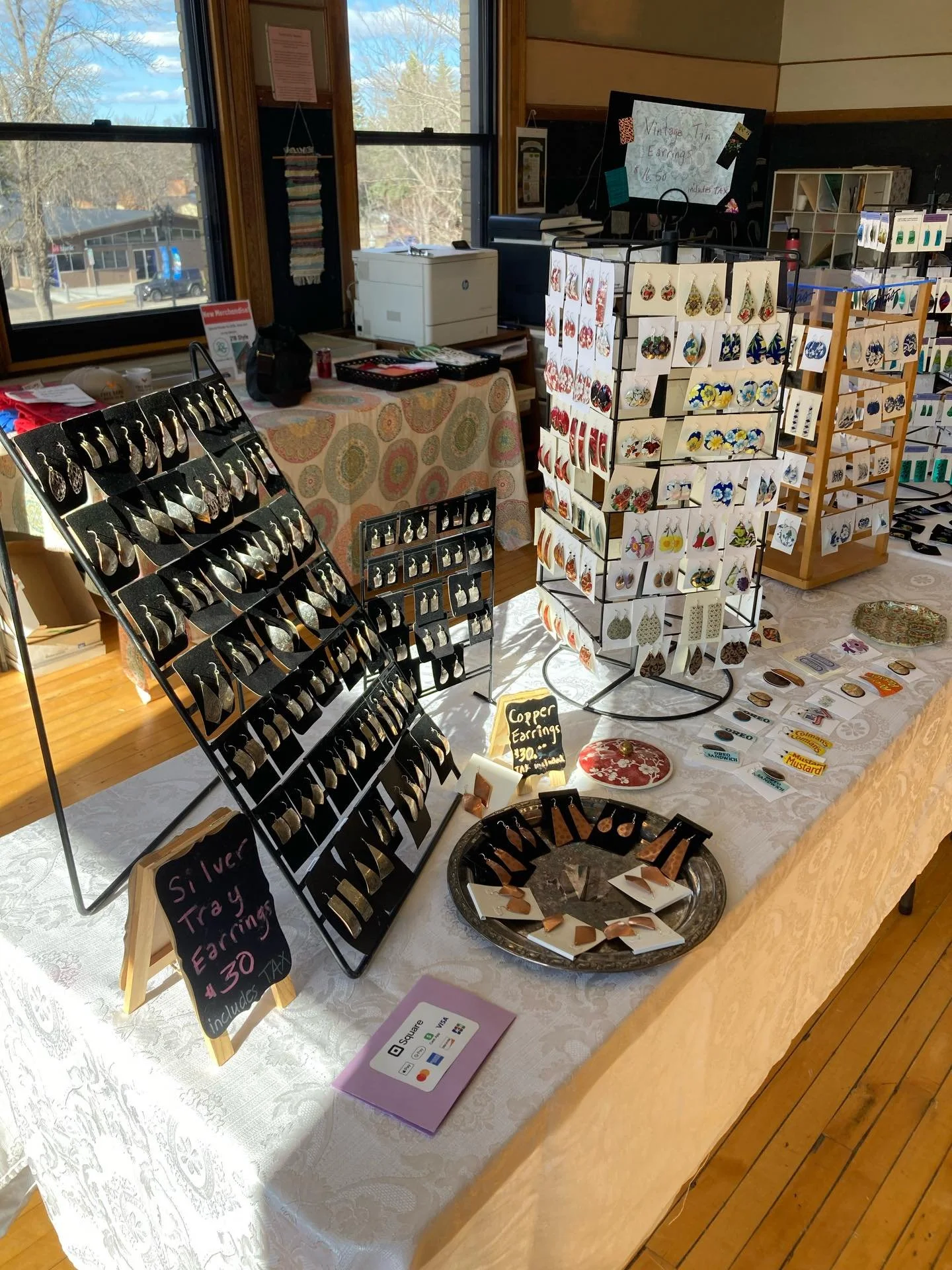 Kim Young is all set up with her beautiful jewelry in our office - Room 209 of Old Central School! 

HUGE building wide May Day event going on- grab a bingo card, stop by each room in the school to get a stamp, turn it back in to be entered to win a 