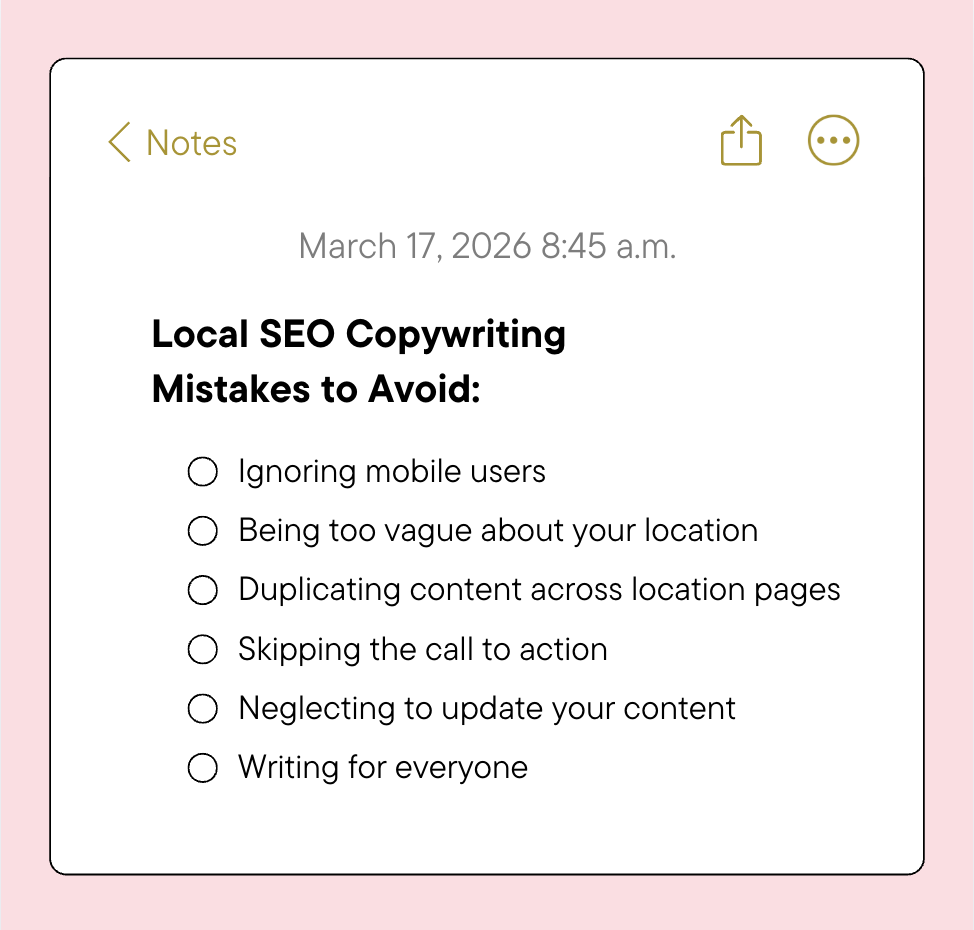 local SEO mistakes to avoid