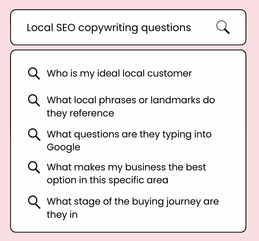 local SEO questions to ask
