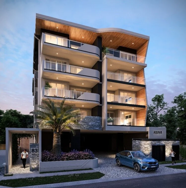 16 x two and three bedroom apartments across 5 stories, including a basement carpark and internal lift. 