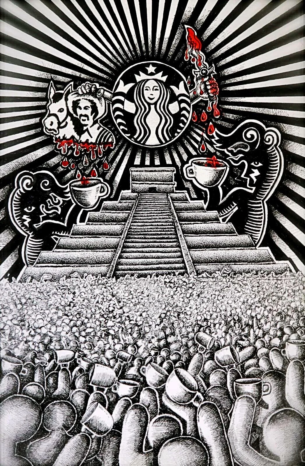 _THERE CAN BE ONLY ONE_ -Pen & Ink - By Ben Moon (8 x 12 $500.jpg