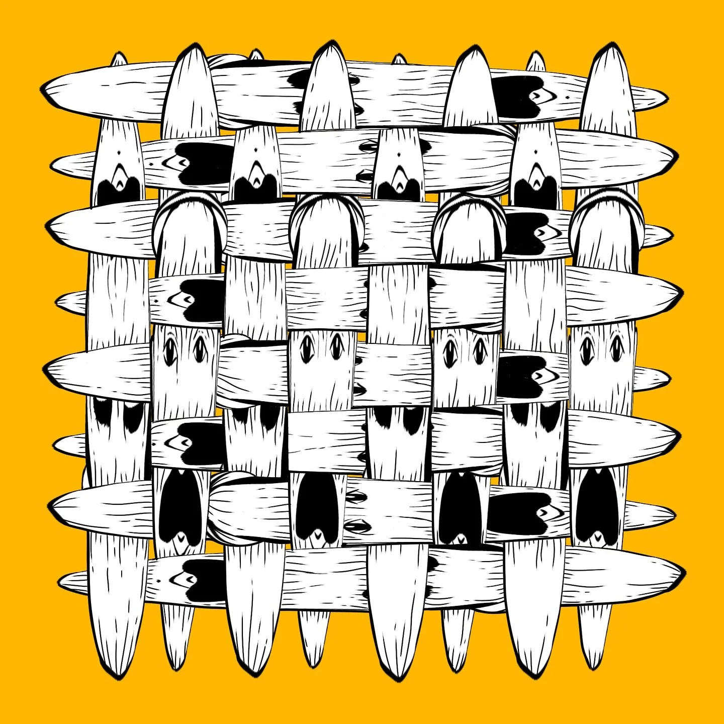 Second day of #inktober and the theme was “weave” so I took my drawing from yesterday @sabas_stuff stretched it out and turned it into a faceweave. 
#inktober2025 #ink #art #juanpabloart