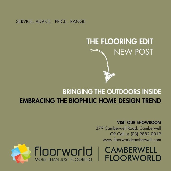 NEW BLOG ! BRINGING THE OUTDOORS IN! Some flooring  ideas and inspiration to consider when renovating. 
Visit &gt; camberwellfloorworld.com.au to read under &ldquo;Flooring edit&rdquo; or link in stories. #floorworld #camberwell #flooring #greenstyli