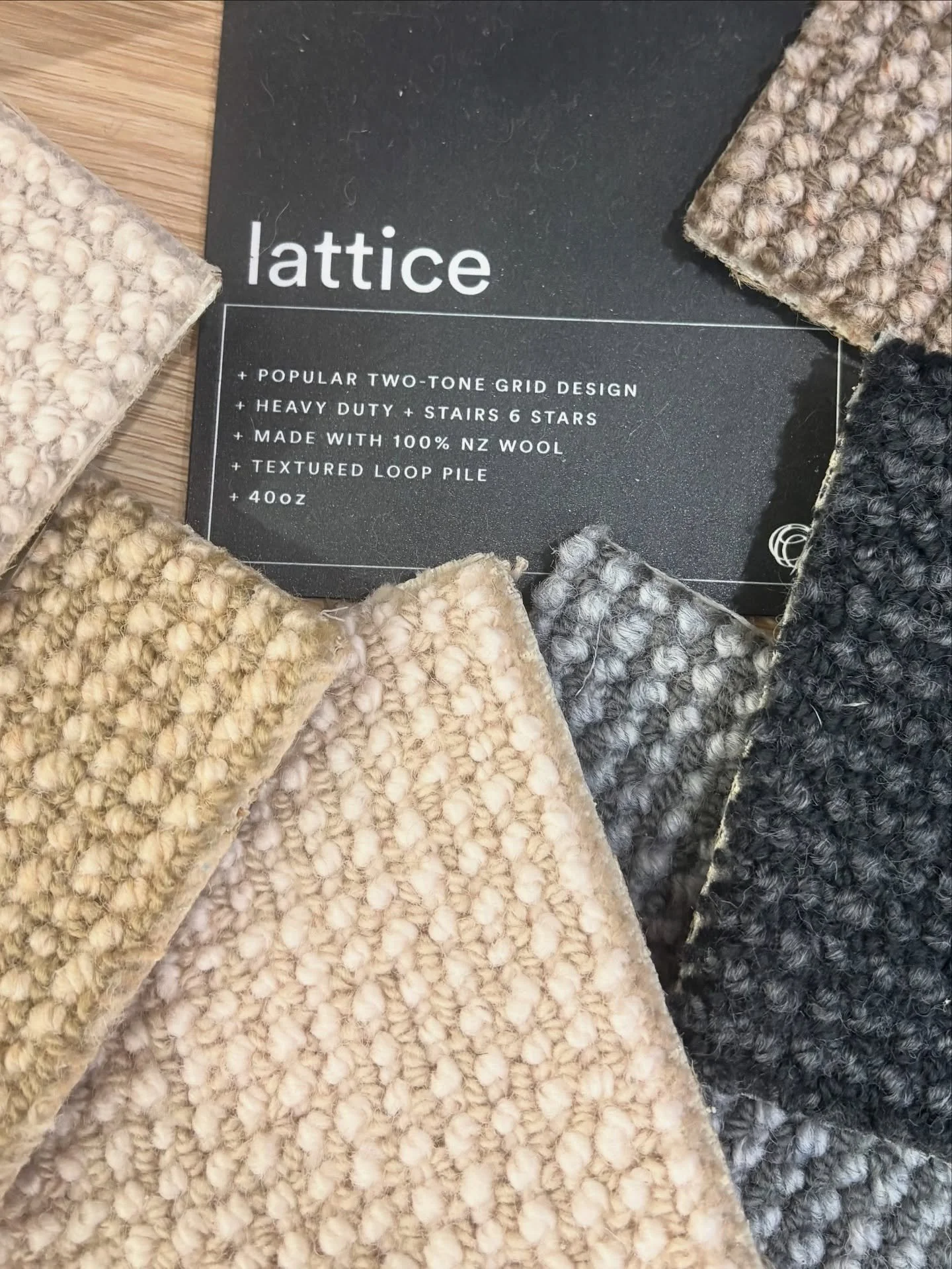 NEW COLOUR RANGE
Lattice Collection by @bremworth 
Lattice is a gorgeous loop pile carpet with a tailored appearance that&rsquo;s quite rustic in nature. It offers everything you&rsquo;d want from a residential carpet - being durable, family-friendly