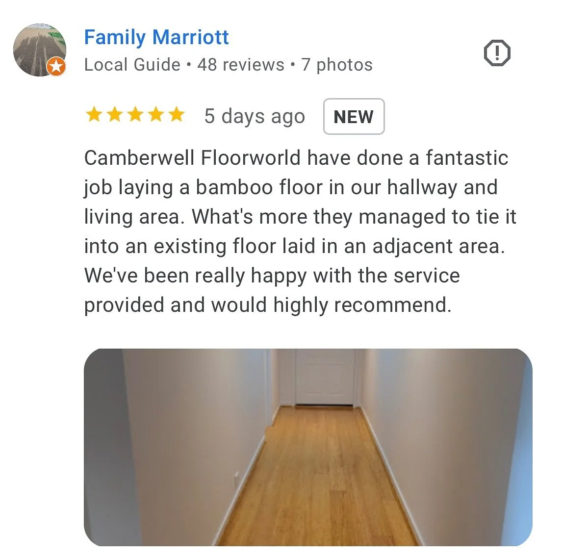 Thank-you for this lovely review!! In small business this means the world to us. Looks amazing!  A shoutout to our team 👏#grateful #camberwell #floorworld #timber #caroet #vinyl #laminate