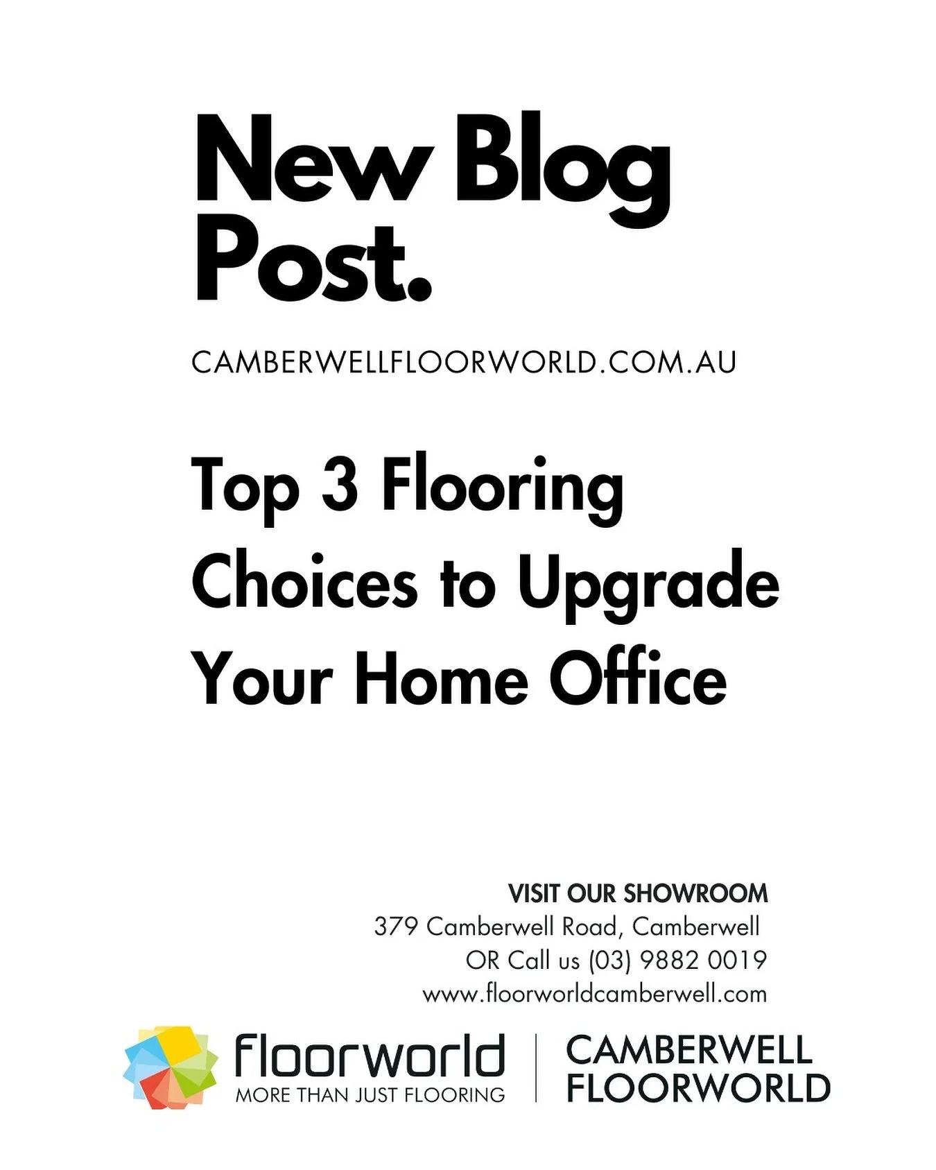 Top 3 Flooring Choice to Upgrade Your Home Office | LINK IN STORY

With two days of work from home becoming standard for many Australians. Now is the time to upgrade your home office flooring at Camberwell. We recommend; 
1. Wool carpet for warmth an
