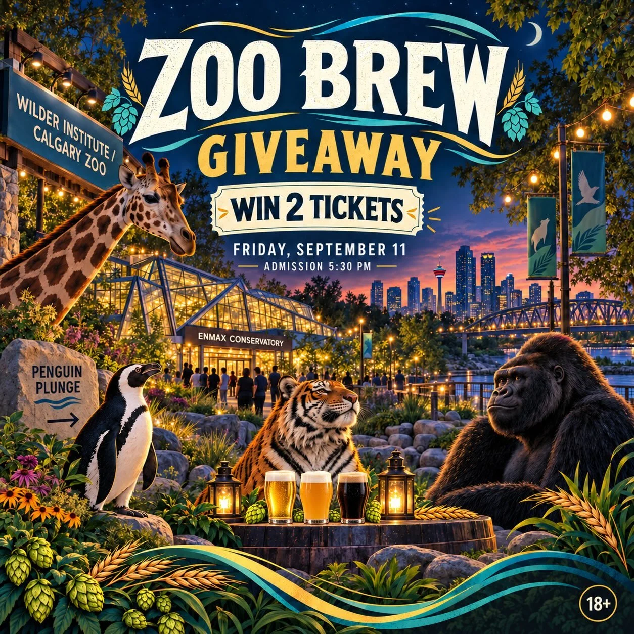 Things are about to get WILD! 🦁🍻

We&rsquo;re giving away TWO tickets to one of our favourite events of the year&mdash;Zoo Brew at the Wilder Institute/Calgary Zoo!

Your evening adventure includes food, drinks and plenty of animal encounters&mdash
