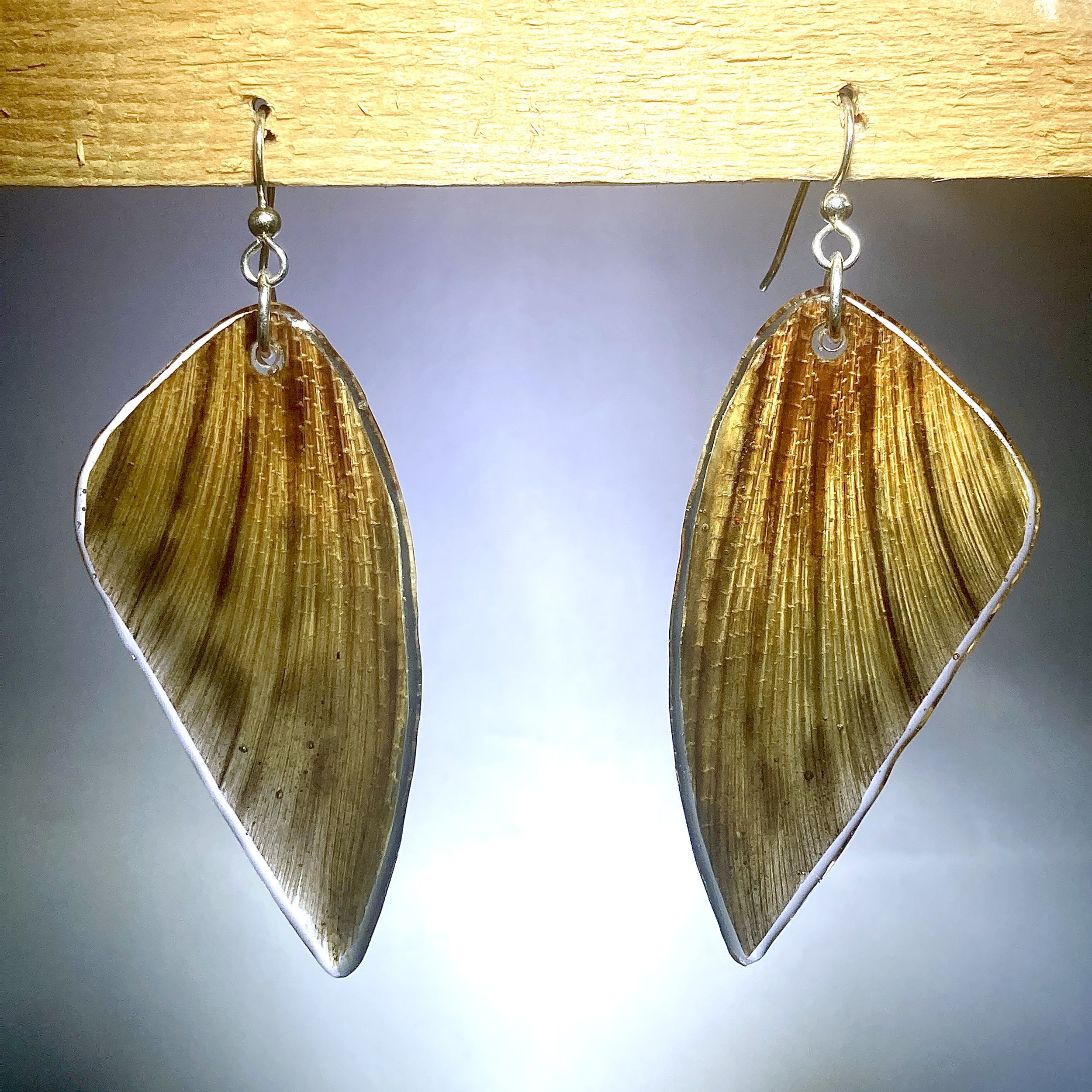 Pink Salmon Fin Earrings