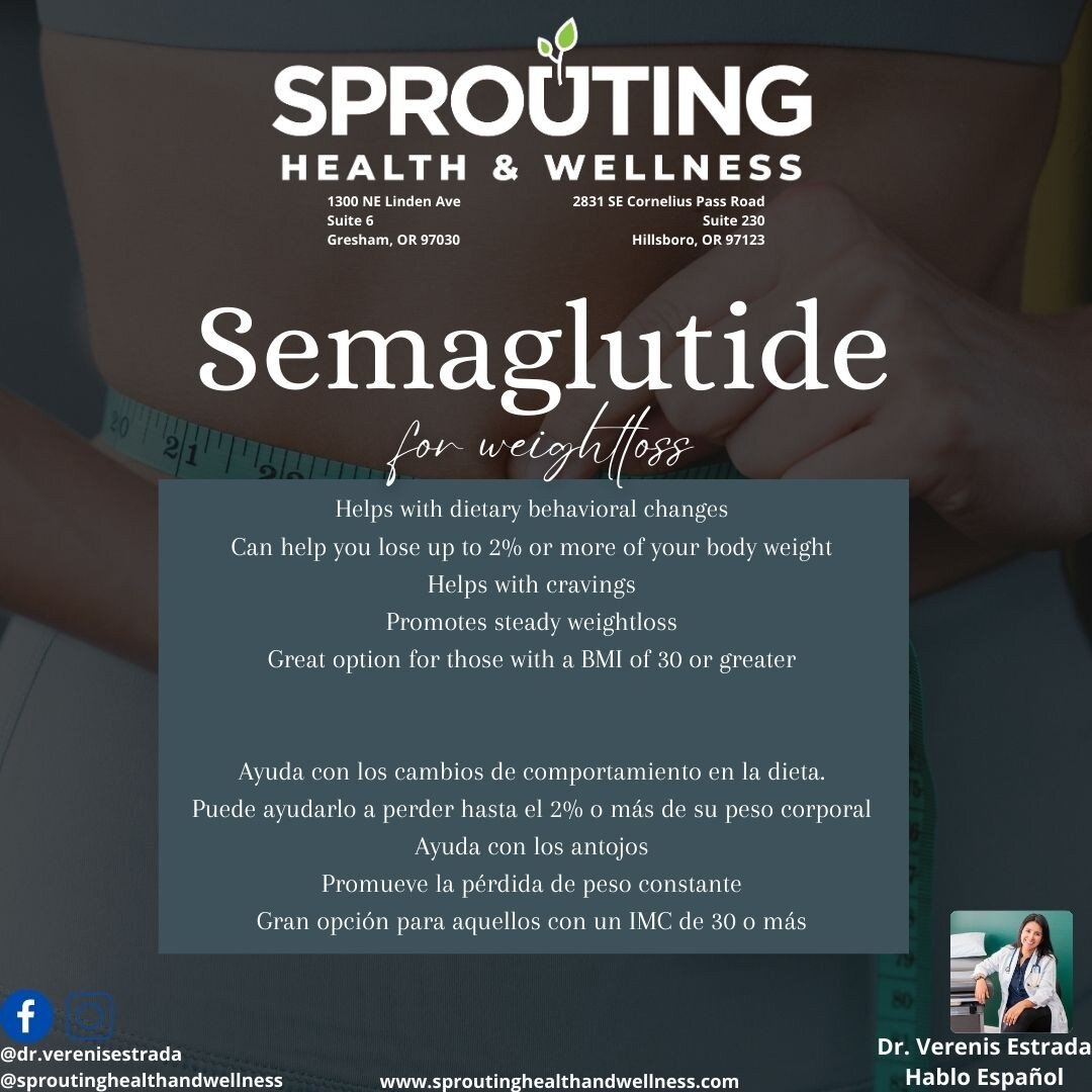 Have you heard of the new FDA-approved drug treatment for chronic weight management in adults with obesity? It's called Semaglutide and here's what it can help with-

-Helps with dietary behavioral changes
-Can help you lose up to 2% or more of your 