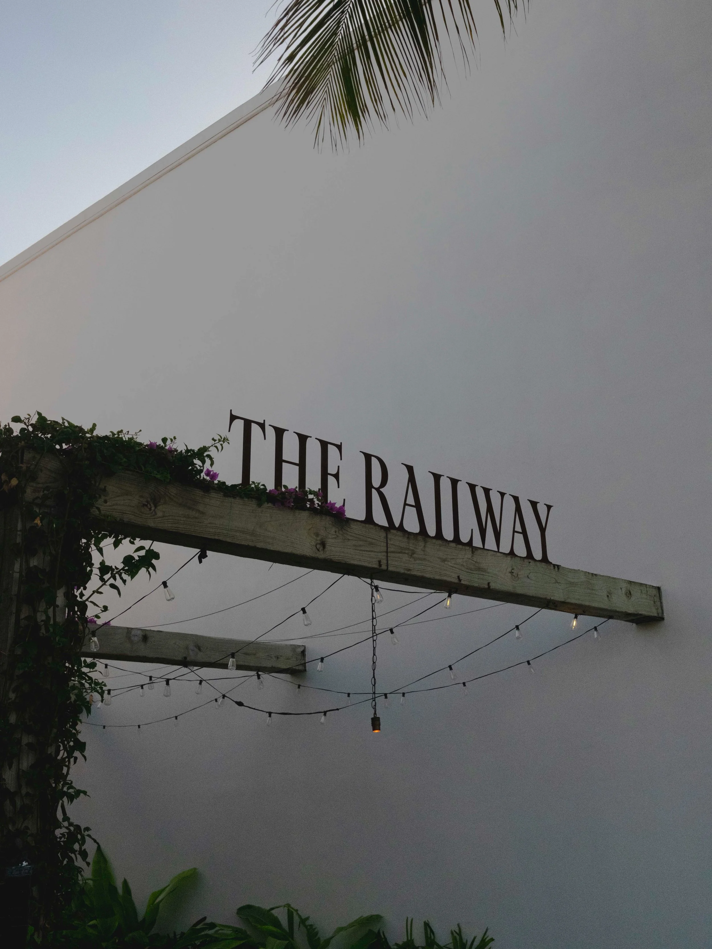 New signage now hangs above the railway &mdash; a collaborative installation between Gather &amp; Seek and West Palm Beach artist Ben Leone, with lettering designed by the Gather &amp; Seek team at their office space right here on site. An added deta