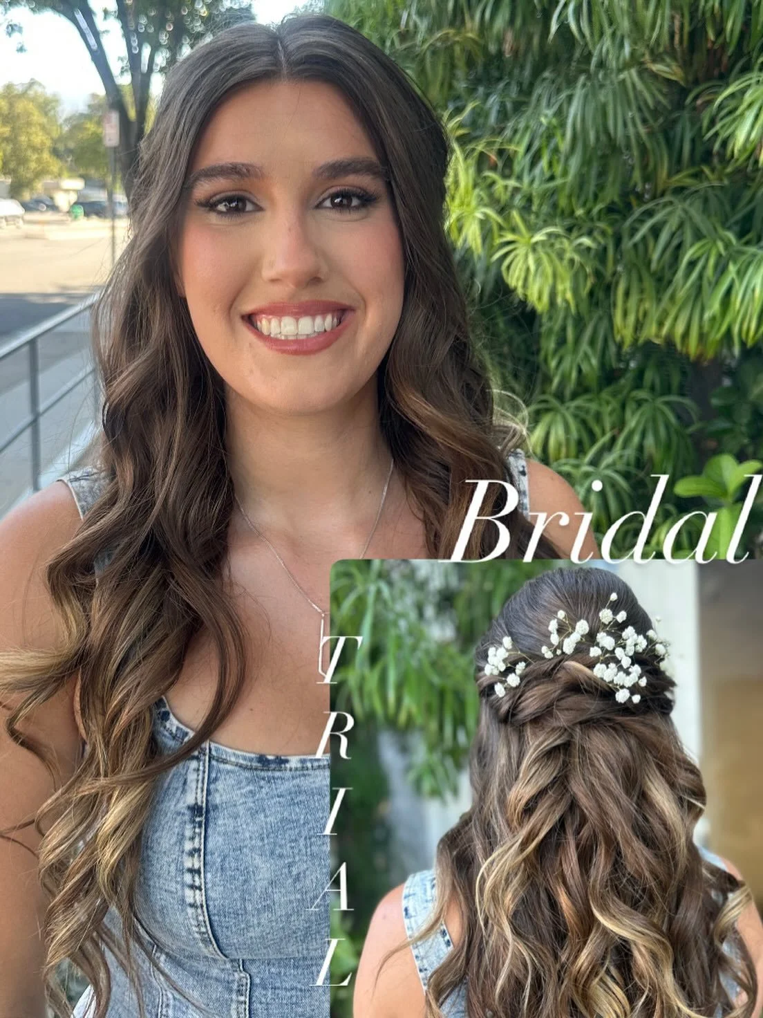 Our beautiful bride-to-be Lindsay ✨
This stunning look is from her bridal trial where we had the pleasure of doing both her hair and makeup. She went with a romantic half-up, half-down style paired with soft glam&mdash;classic, timeless, and absolute