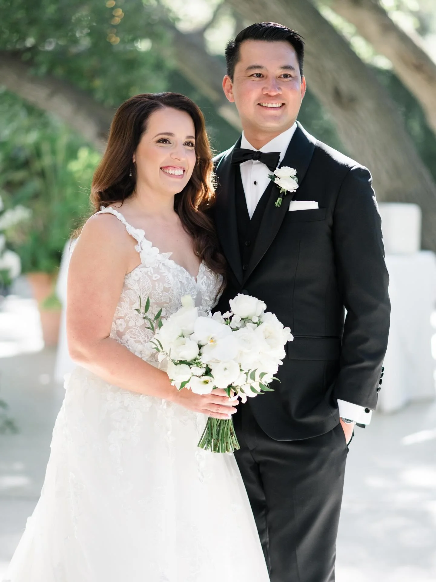 A beautiful moment between our stunning bride and her husband! We had the pleasure of doing her makeup, a soft glam look paired with her gorgeous modern Hollywood curls. Every detail came together perfectly for this timeless, elegant style that truly