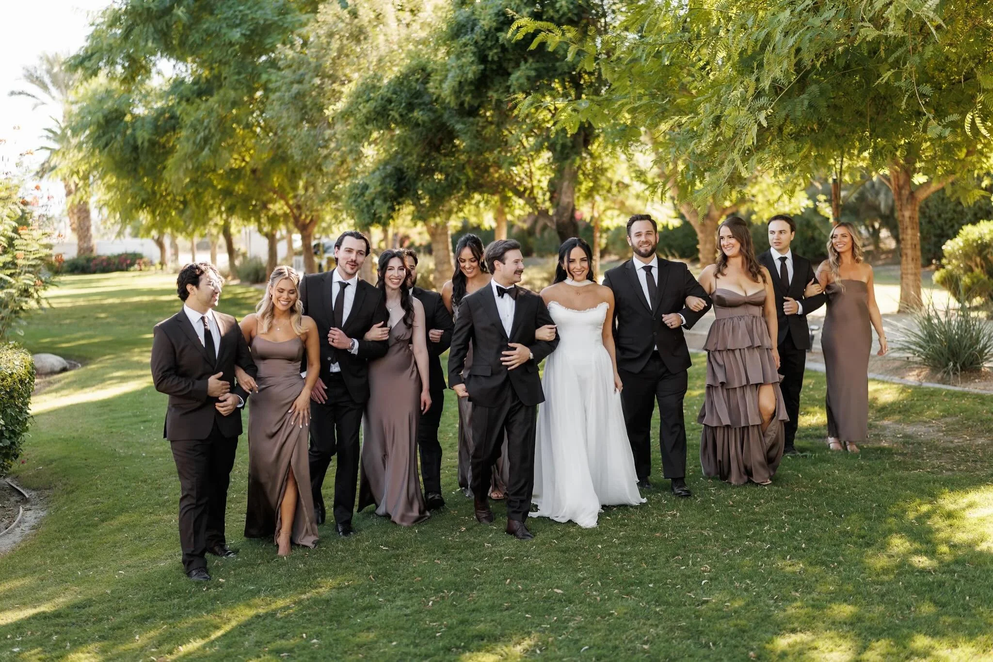 Palm Springs magic with the most beautiful crew ✨We had the honor of taking care of both hair + makeup for this stunning bride and her bridal party, and just look at them&hellip; glowing, confident, and completely ready for the big day. There&rsquo;s
