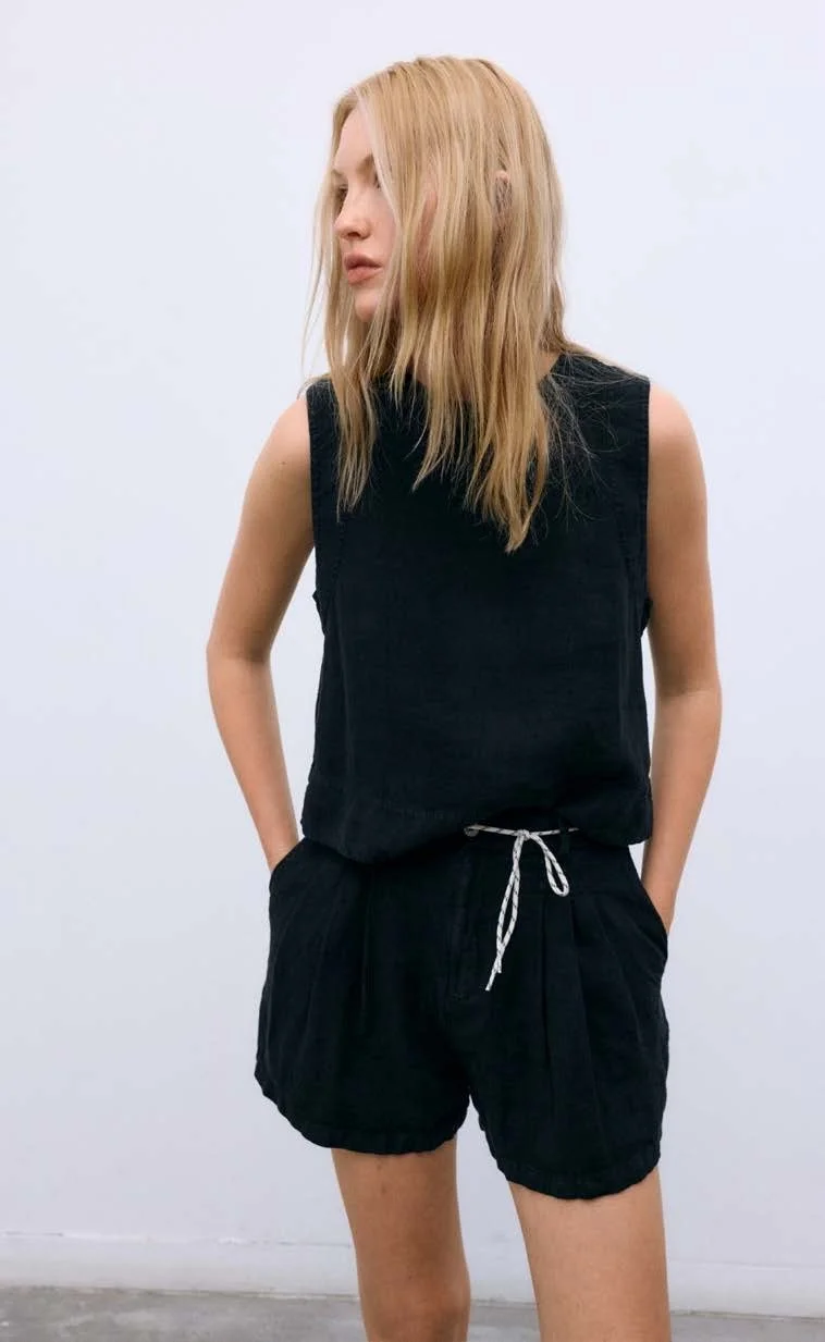 NEW SOCIETY | MELISSA WOMAN TOP MIDNIGHT BLACK.