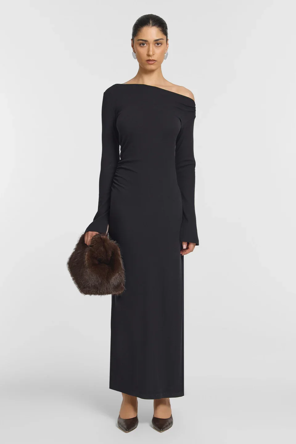 VIKTORIA & WOODS | TALISMAN BLACK RIB KNIT DRESS.