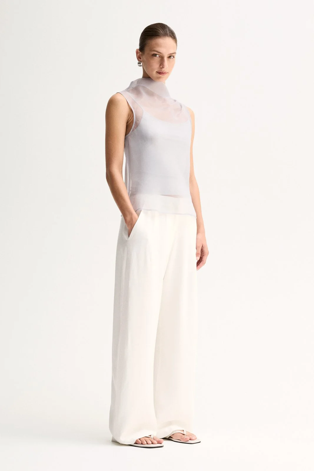 ELKA COLLECTIVE | SILVER HOPKINS ORGANZA TOP.