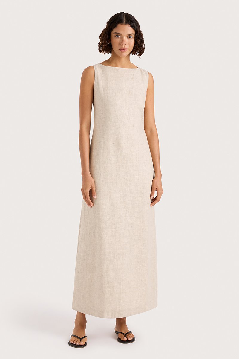 FAITHFUL | TAYLOR MIDI DRESS NATURAL LINEN. (Copy)