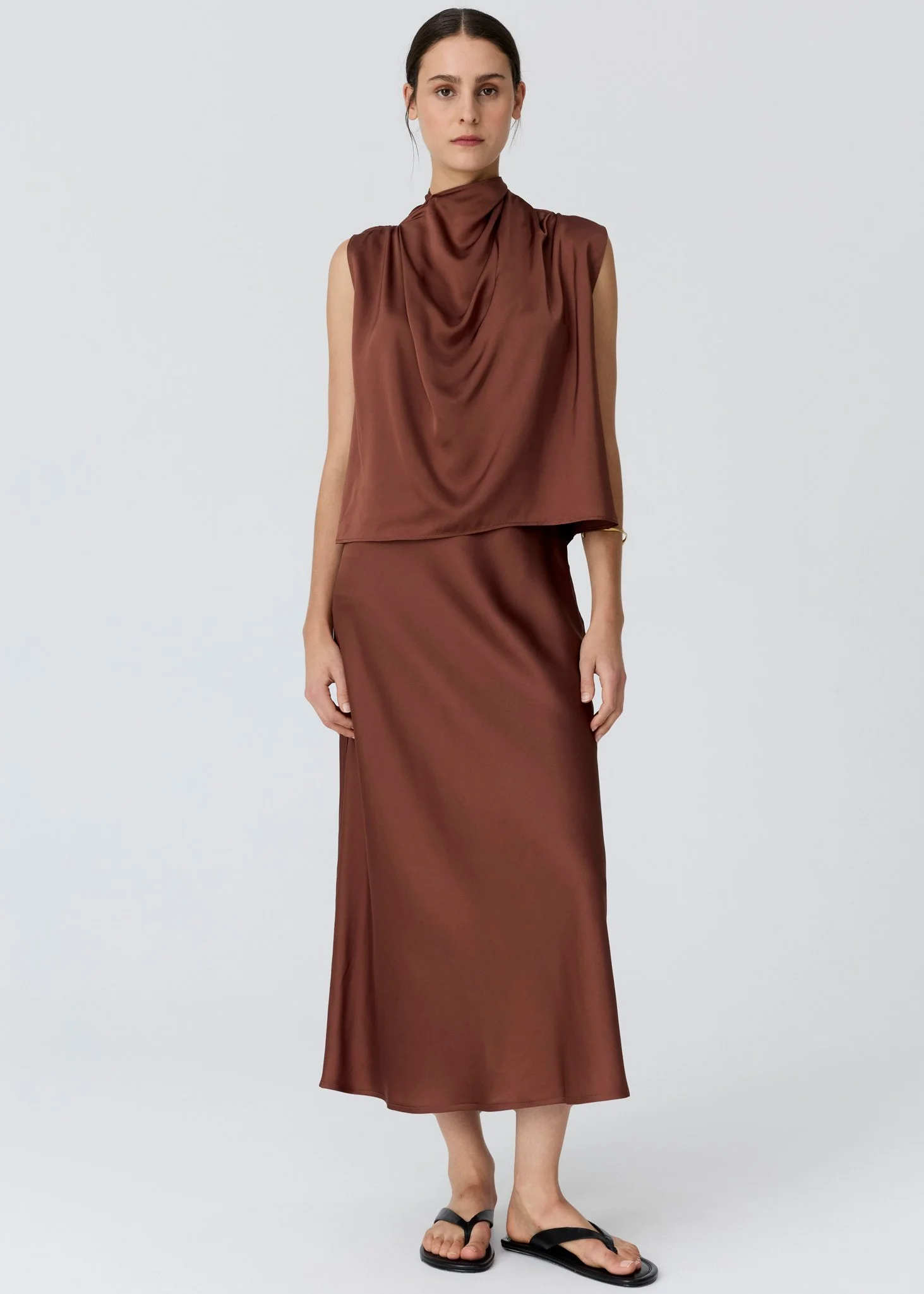 POL | INNES TOFFEE TIE NECK TOP.