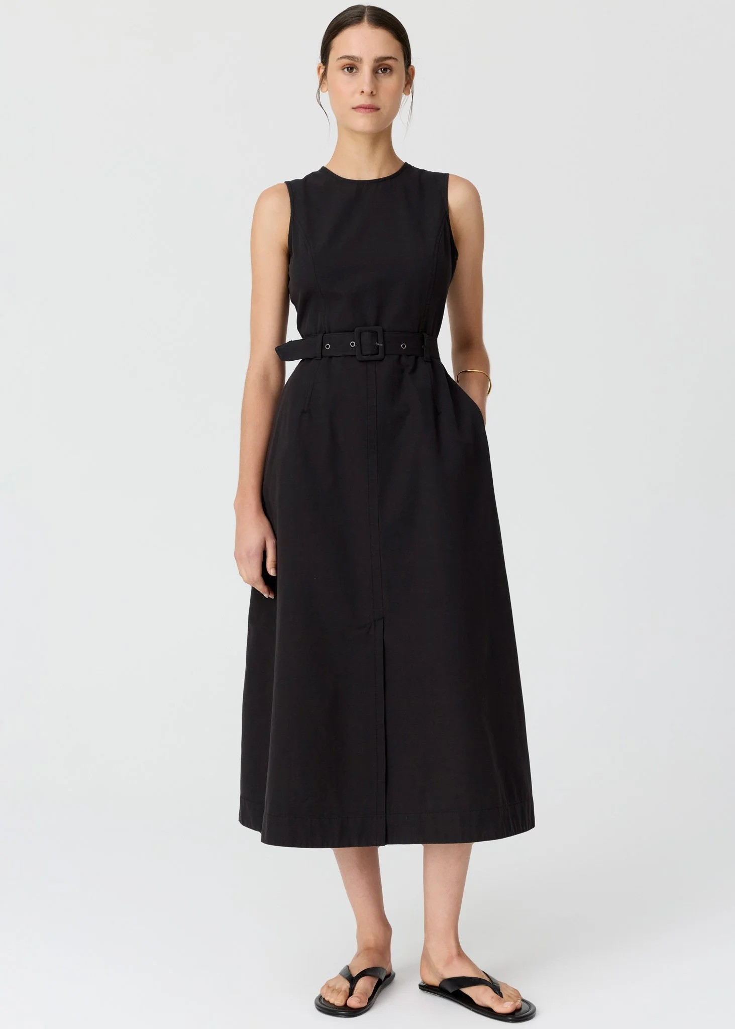 POL | BLACK LIRA BELT DRESS.