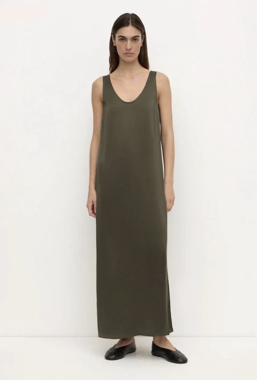 ASSEMBLY | DARK MILITARY SILK DRESS.