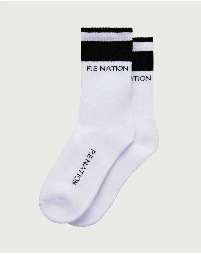 P.E. NATION | WHITE LOGO SOCKS.