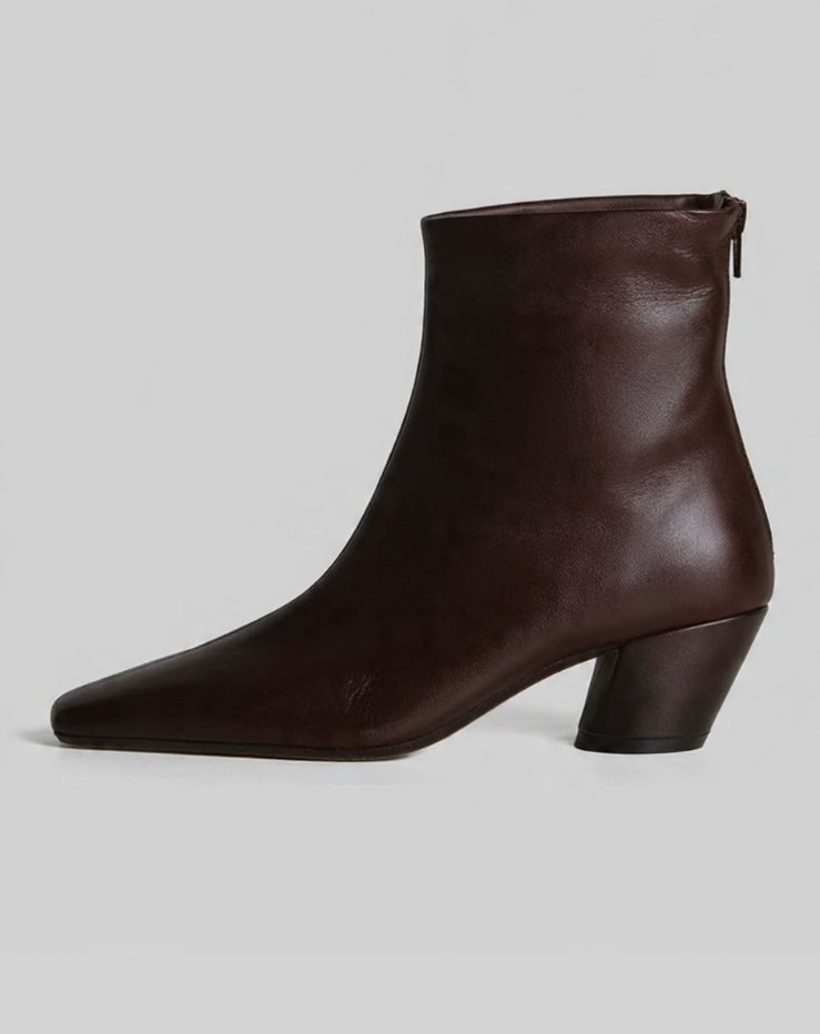 JVAM | CHOCOLATE  CUBAN HEEL SOCK INSPIRED ZIP BOOT.