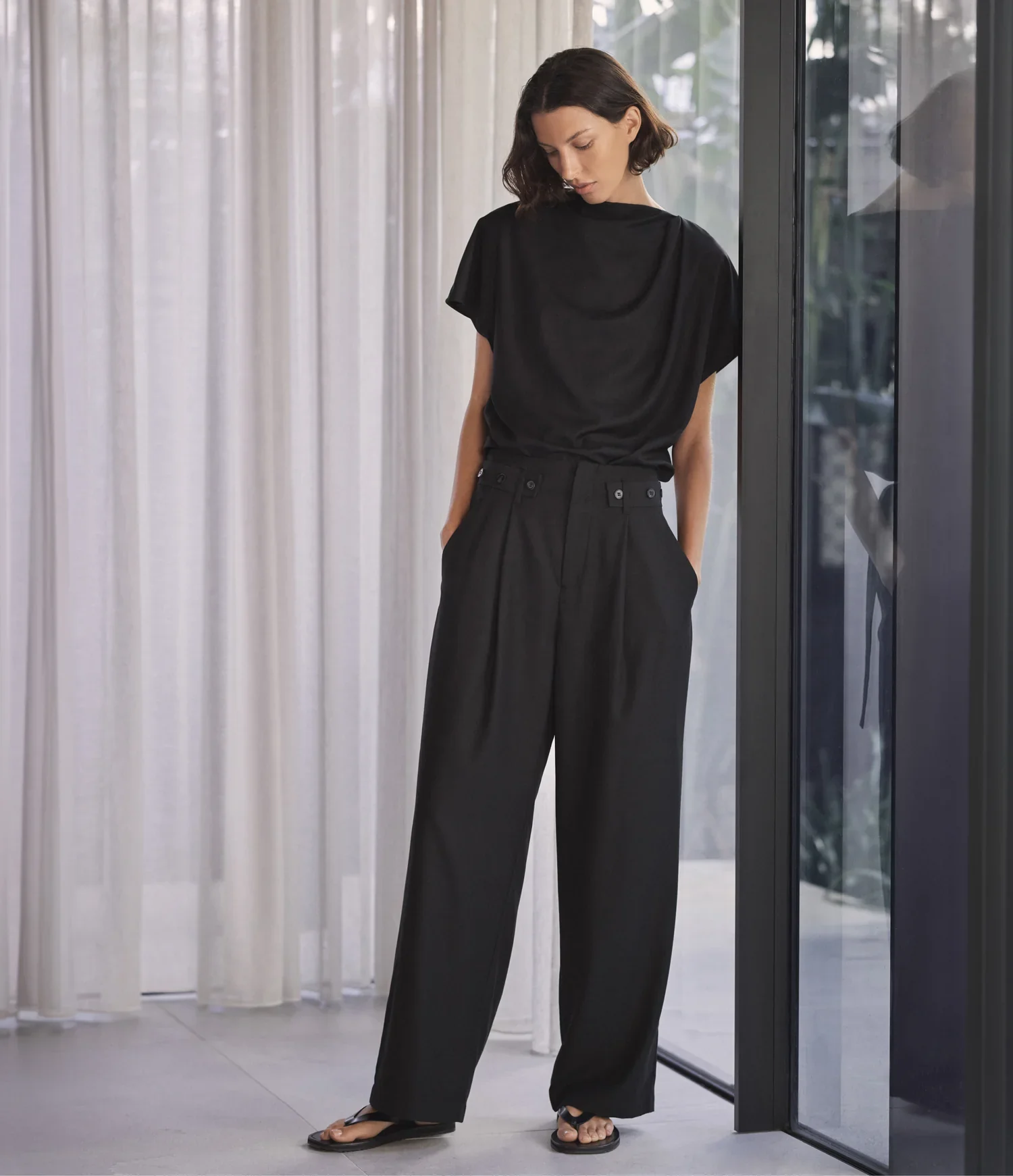 MORRISON | BLACK COTTON PANTS.