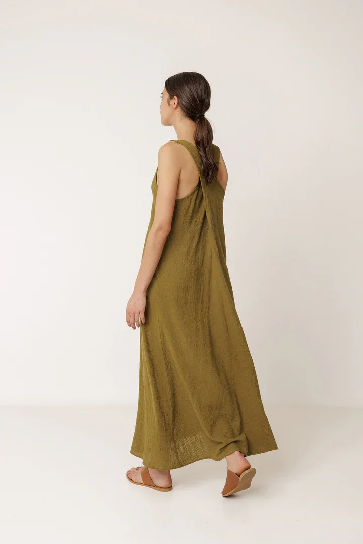 INDI & COLD | KHAKI VESTIDO DRESS.