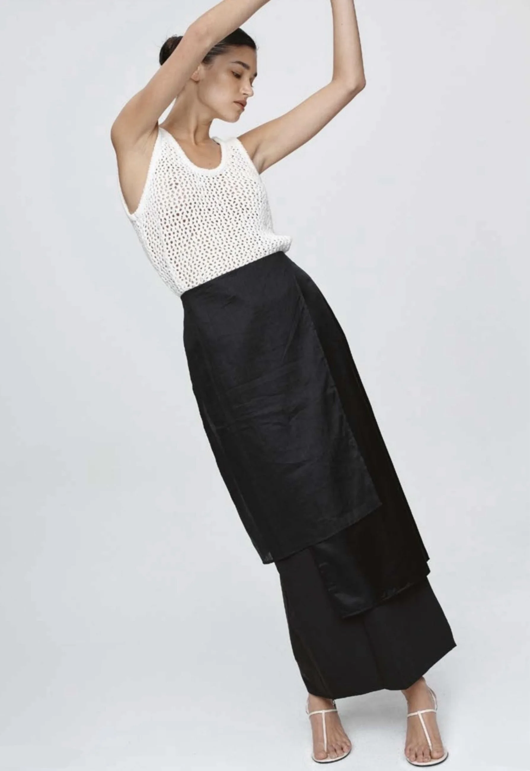 MARLE | IVORY OPEN WEAVE TANK.