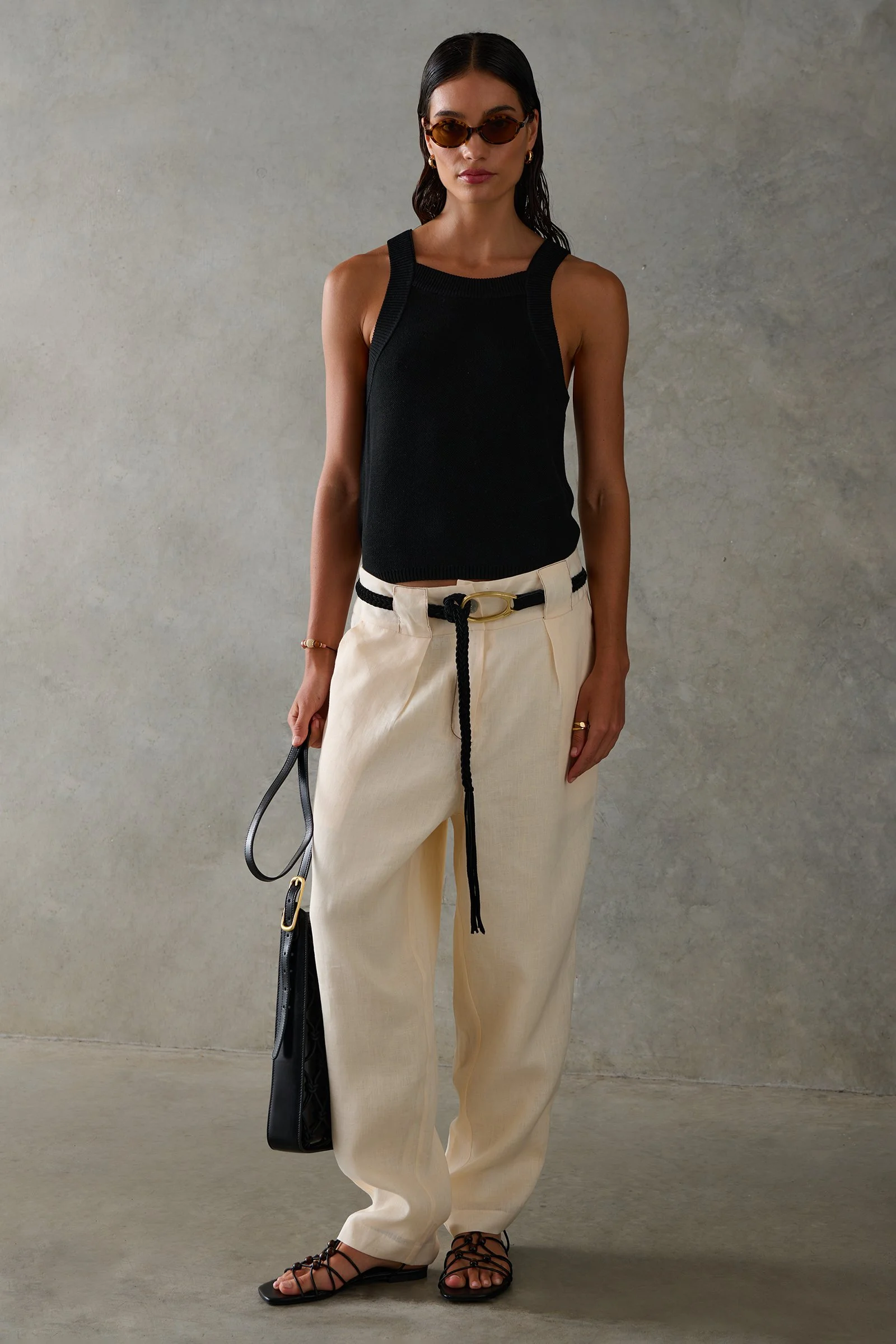 SANCIA | BLACK TASH KNIT TOP.