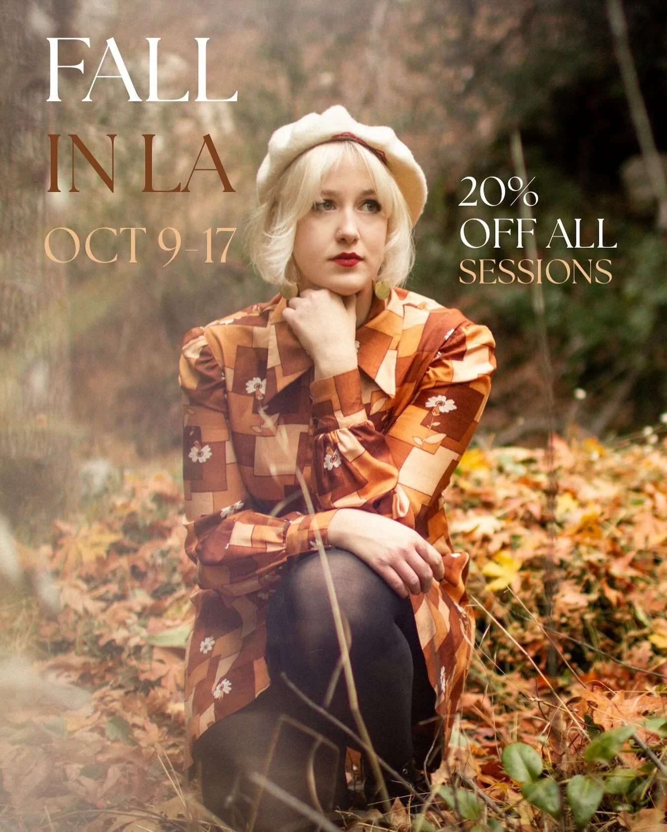 Hey LA fam fall is here 🍁

&rarr; I'm headed to town this upcoming October from the 9th to the 17. I'm offering a 20% off LA fall special. 

Link in bio to book with me 🔗✨
