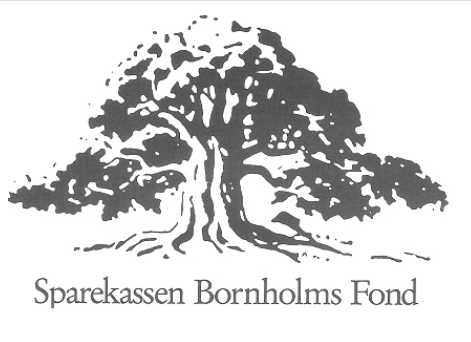 A black and white logo for sparekassen bornholms fond