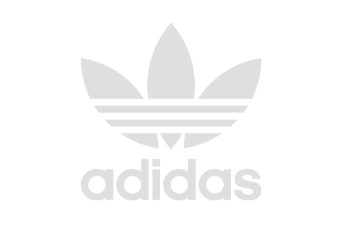 Gray Adidas logo with trefoil symbol and the brand name below