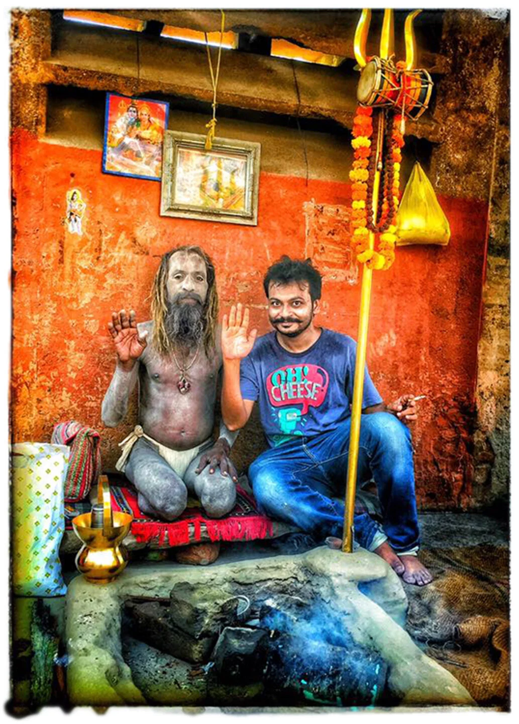  Me, Ritam Banerjee, a photographer in Varanasi with a hermit. 