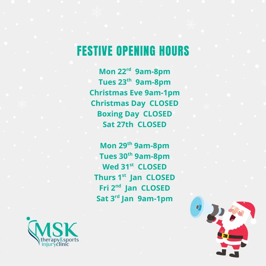 Looking for an appointment over the festive period?

We'll be in clinic but will be working reduced hours - due to this there is already limited availability so we recommend booking in advance.

✨🎄🎅🏻
