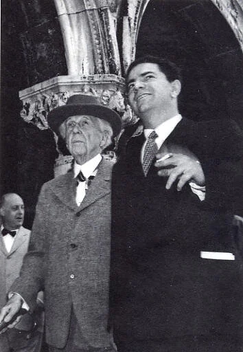 Frank Lloyd Wright et Bruno Zevi à Venise vers 1951 (DR)
