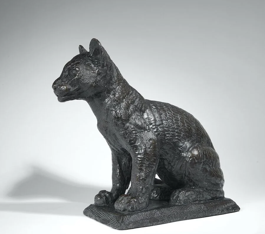 Paul Jouve (1878-1973), Jeune panthère, dite aussi Jeune Ocelot, 1934&nbsp;Epreuve en bronze à patine noire nuancée, Haut. 37 cm environ, Image&nbsp; : © Stéphane Briolant