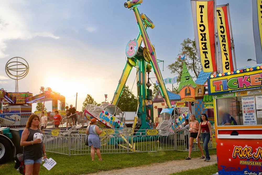 Carnival Rides at the Miami County Indiana 4-H Fair in Peru, Indiana ...