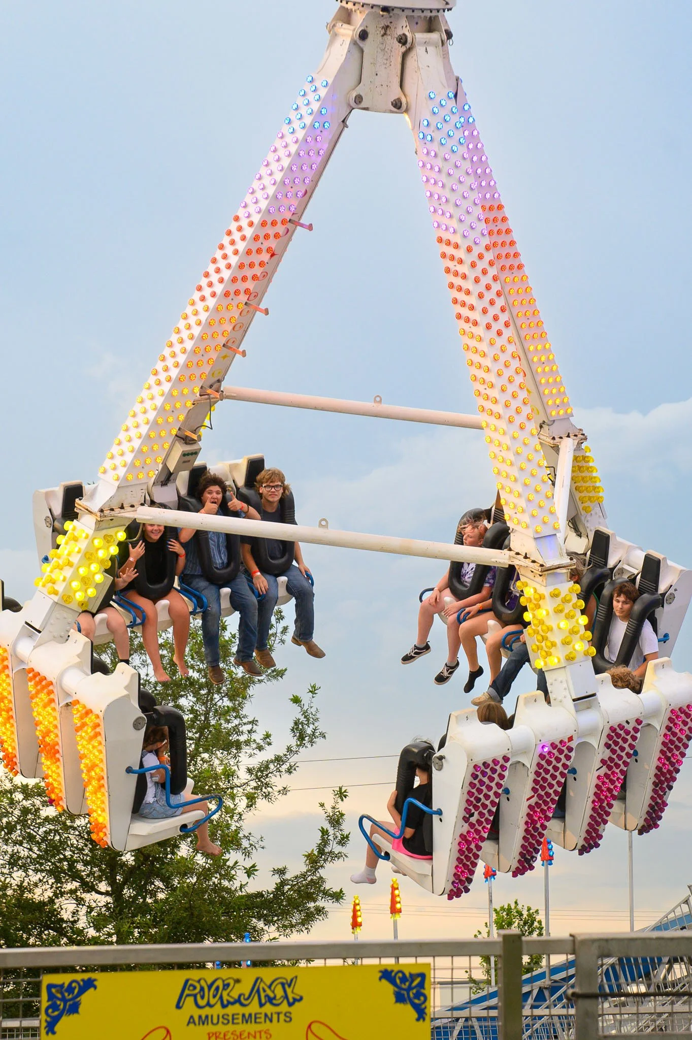 Thrilling amusement rides at the County Fair in Peru Indiana
