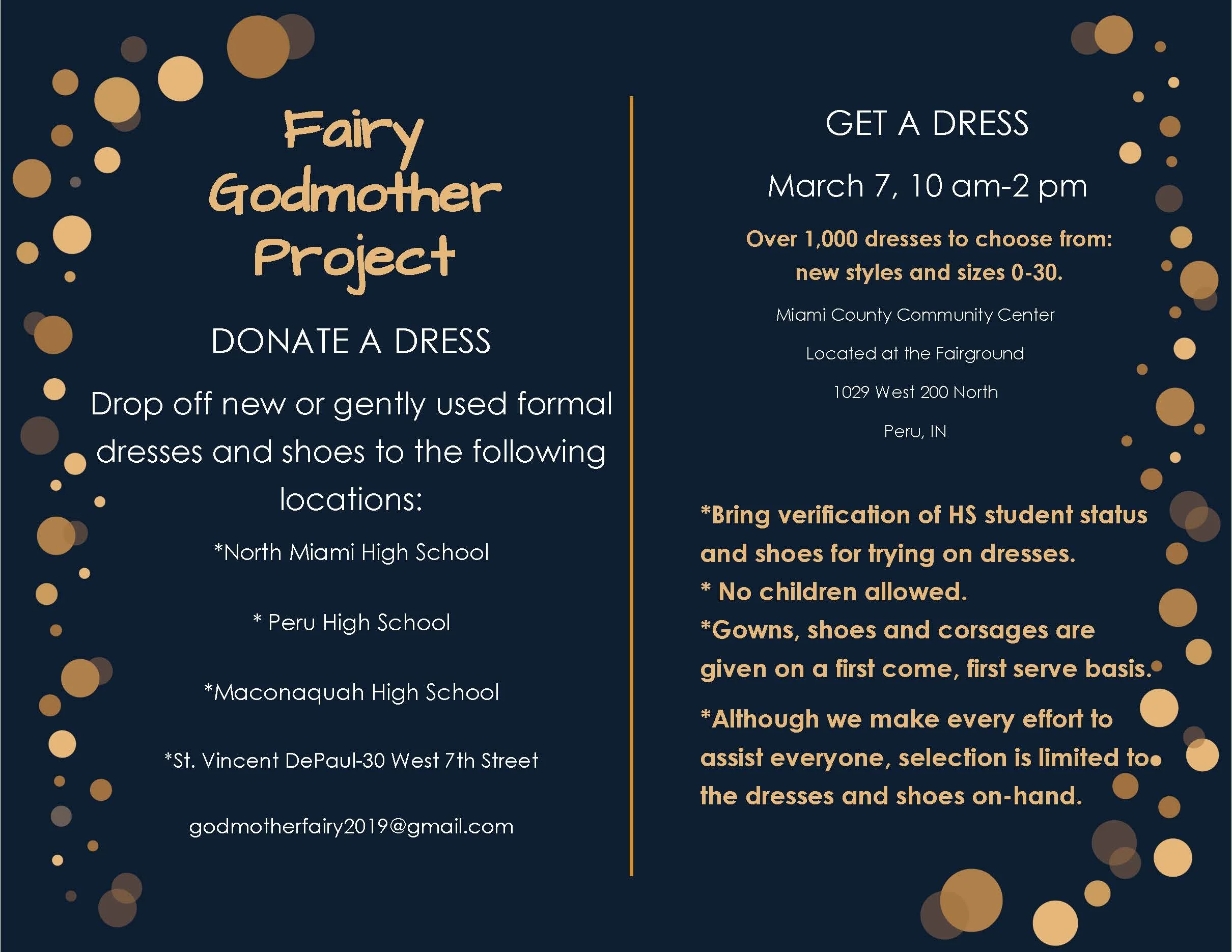 Peru, Indiana Formal Prom Dress Exchange Event at the Miami County Fairgrounds