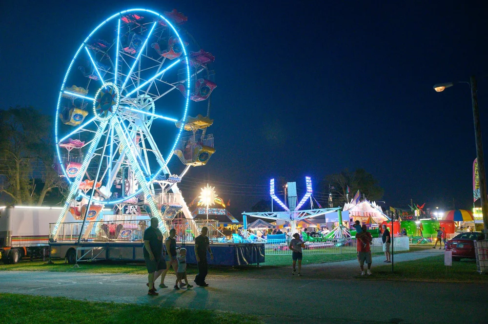 Carnival Rides at the Miami County Indiana 4H Fair in Peru, Indiana